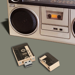 Mix Tape Personalized Black Wood Flash Drive