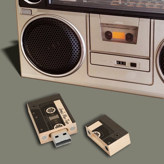 Mix Tape Personalized Black Wood Flash Drive (Creator Uploaded)