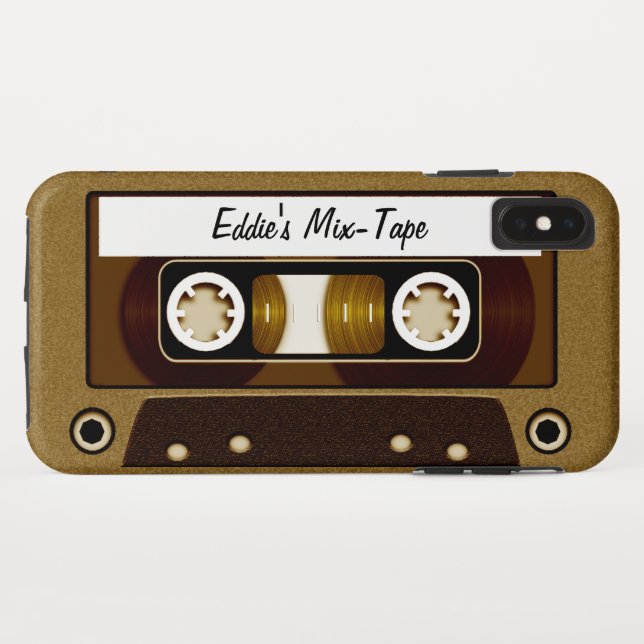 Mix Tape Personalized Gold Case-Mate iPhone Case (Back (Horizontal))