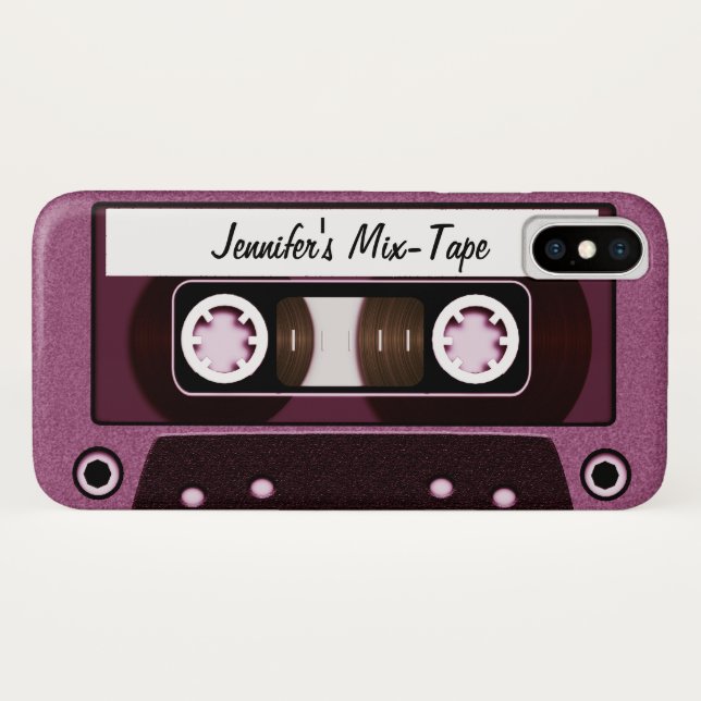 Mix Tape Personalized Pink Case-Mate iPhone Case (Back (Horizontal))