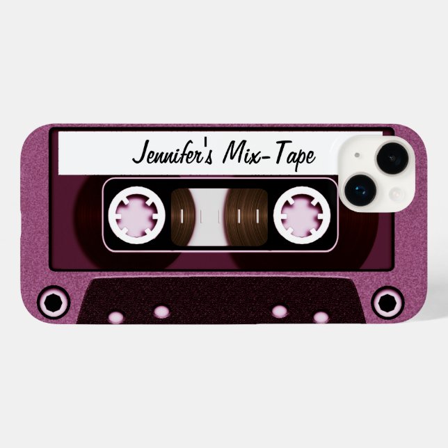 Mix Tape Personalized Pink Case-Mate iPhone Case (Back (Horizontal))