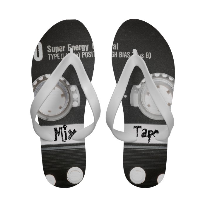 Mix Tape Retro Cassete Tapet Flip Flops