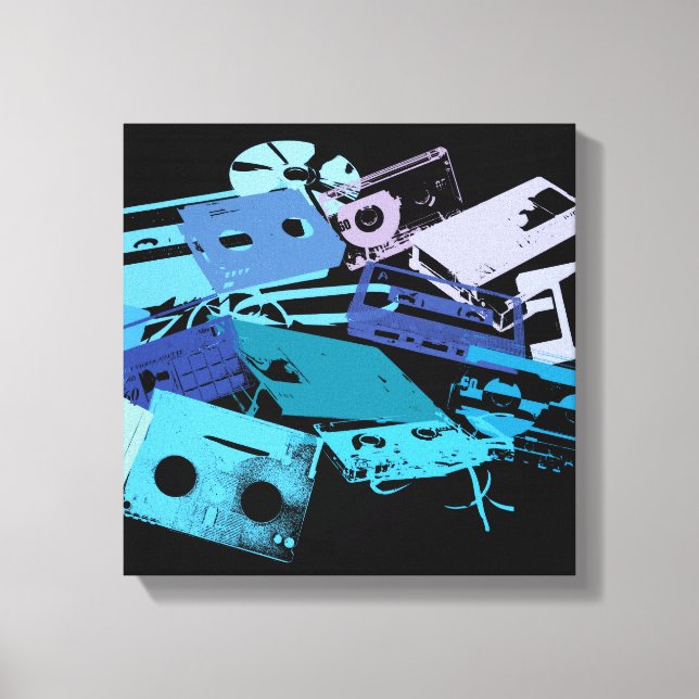 Mix Tapes Wrapped Canvas Print (Front)