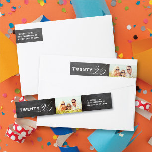 Mix Typography 2026 Simple Modern New Year Photo Wrap Around Label