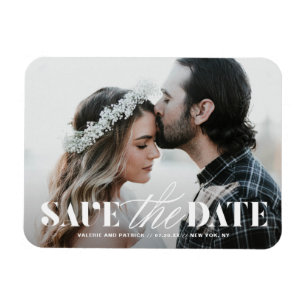 Mix Typography Modern Photo Save the Date Magnet