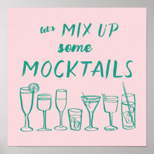 MIX UP MOCKTAILS Custom Bar Kitchen Art Poster