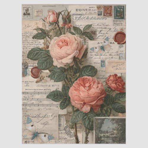 Mixed Abstract Pattern Florals & Butterflies Tissue Paper