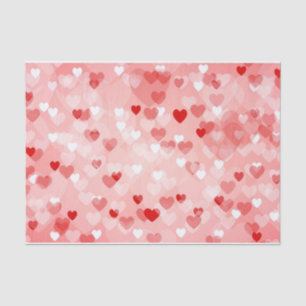 Mixed Abstract Red, White and Pink Hearts  Tissue Paper