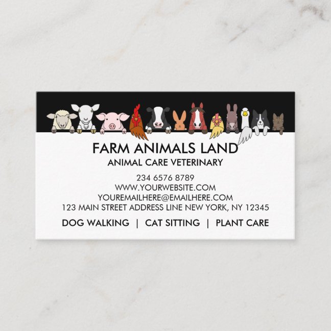 Mixed Animal Clinic Calling Card