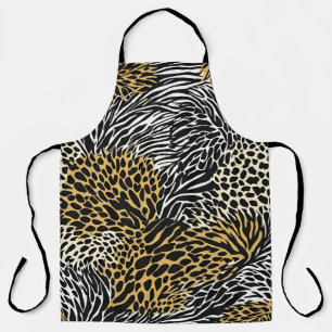 Mixed Animal Print Zebra Leopard Tiger Mixed Print Apron