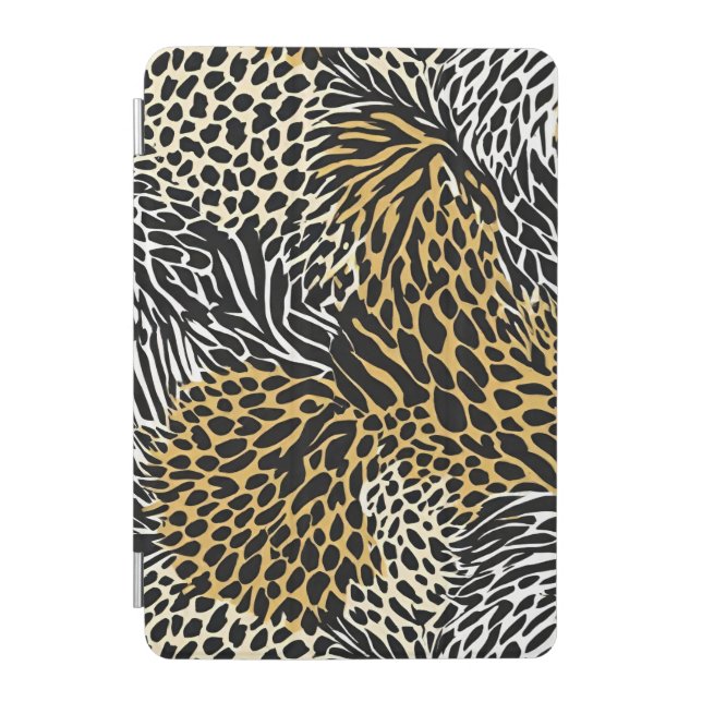 Mixed Animal Print Zebra Leopard Tiger Mixed Print iPad Mini Cover (Front)