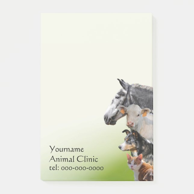 Mixed animals Veterinarian Post-it Notes (Front)