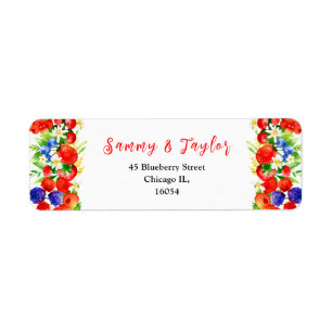 Mixed Berries and Foliage Wedding Label