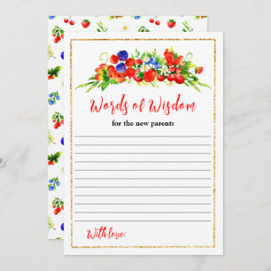 Mixed Berries Baby Shower Words Of Wisdom Invitation