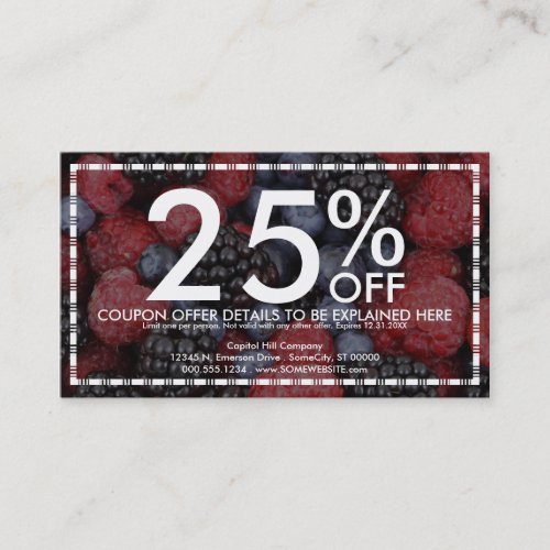 mixed berries coupon card
