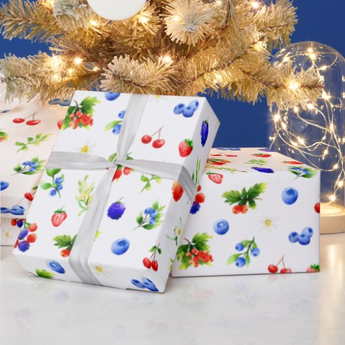 Mixed Berries Pattern Wrapping Paper