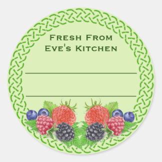 Mixed Berries with Celtic Round Canning Classic Round Sticker