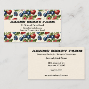 Mixed Berry Berry Farm Farm Stand U-Pick Business Card