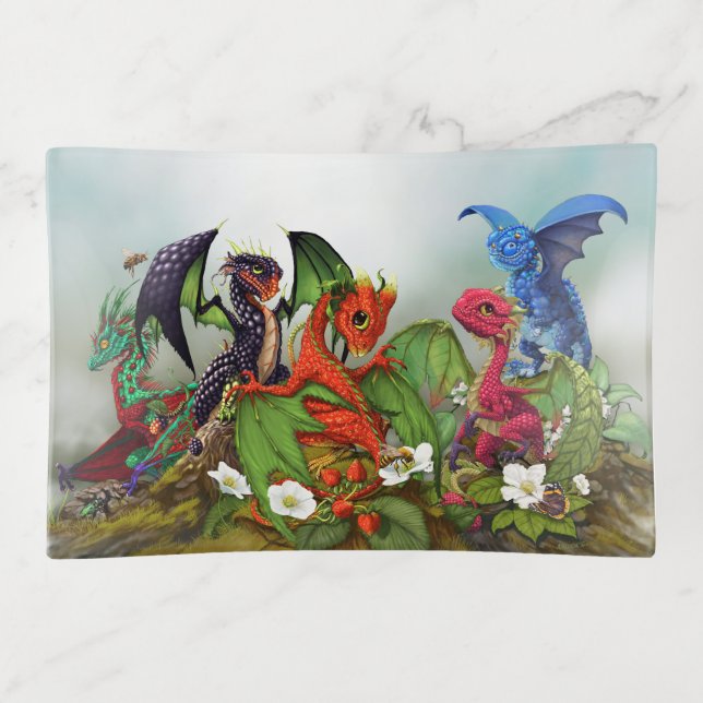 Mixed Berry Dragons kitchen trinket tray (Front)