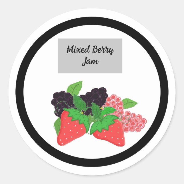 Mixed Berry Jam Classic Round Sticker (Front)
