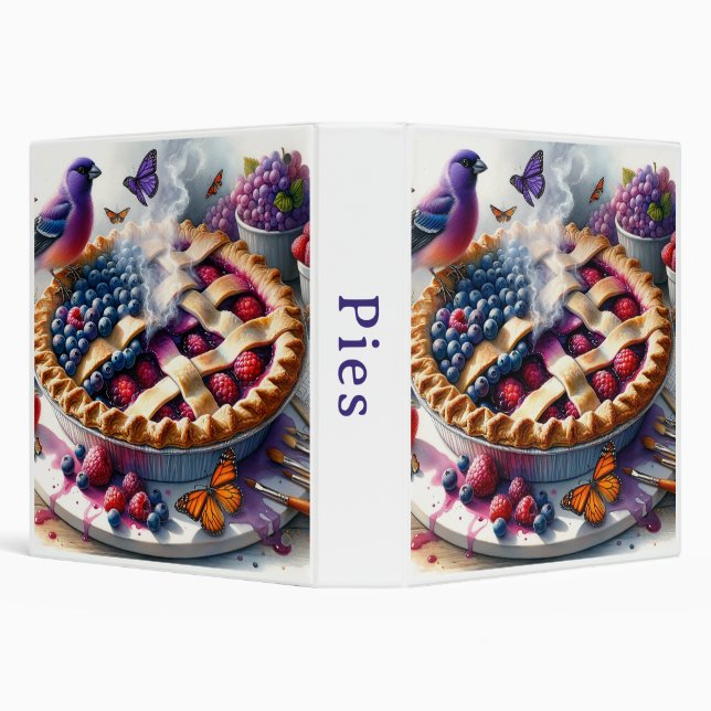 Mixed Berry Pie Art 3 Ring Binder (Background)