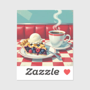 Mixed Berry Pie, Ice Cream and Coffee Sticker