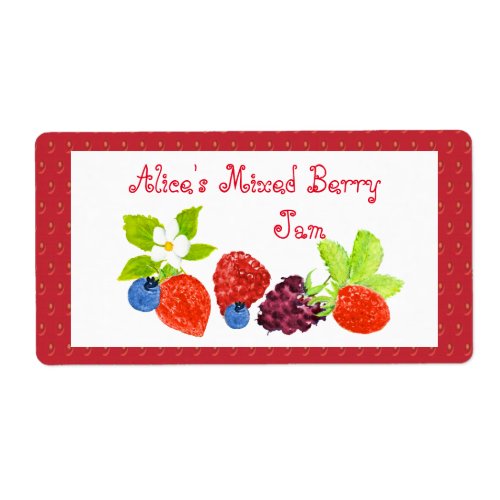 Mixed Berry Preserves Canning Label