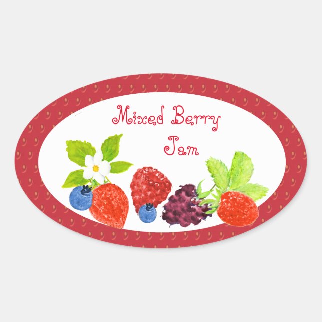 Mixed Berry Preserves Canning Label (Front)