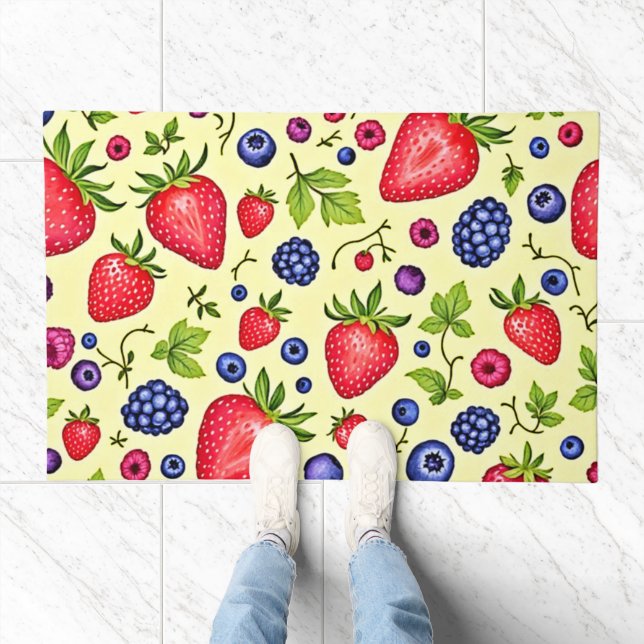 Mixed Berry Seamless Pattern Doormat (Indoor)