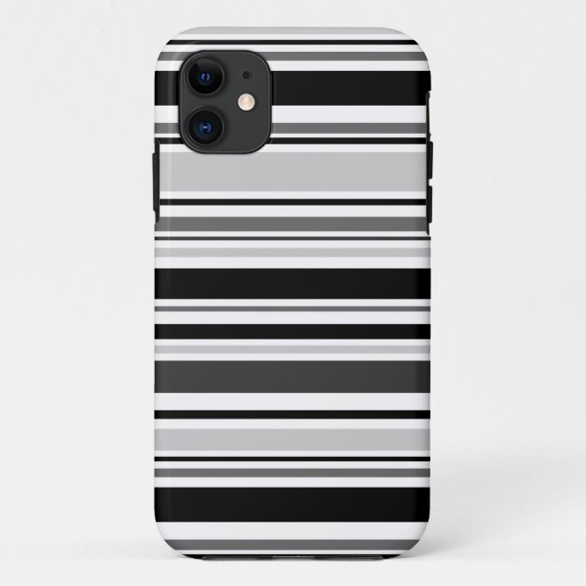 Mixed Black, Gray, White Lines Case-Mate iPhone Case (Back)