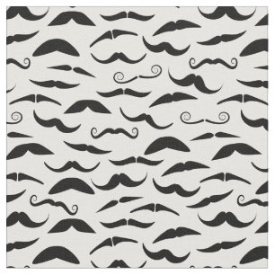 Mixed Black Mustaches Pattern Fabric