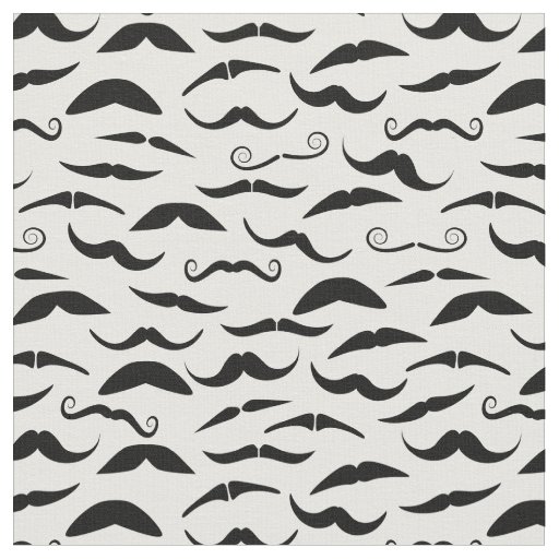 Mixed Black Mustaches Pattern Fabric