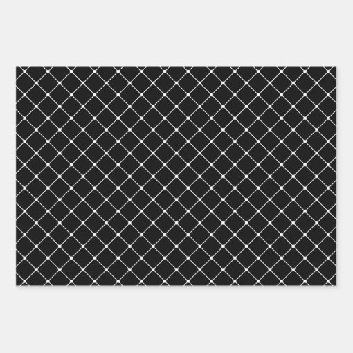 Mixed Black &amp; White Geometric Patterns Wrapping Paper Sheets | Zazzle