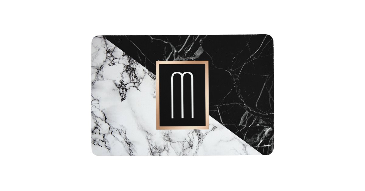 Mixed Black White Marble Texture Monogram Floor Mat Zazzle Com They are commonly used for paving indoor floors. mixed black white marble texture monogram floor mat zazzle com