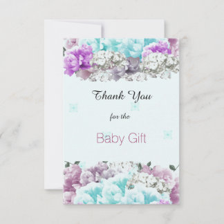 Mixed Bouquet Baby Gift Thank You Card