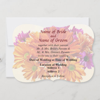 Mixed Bouquet With Daisy and Mums Wedding Products Invitation