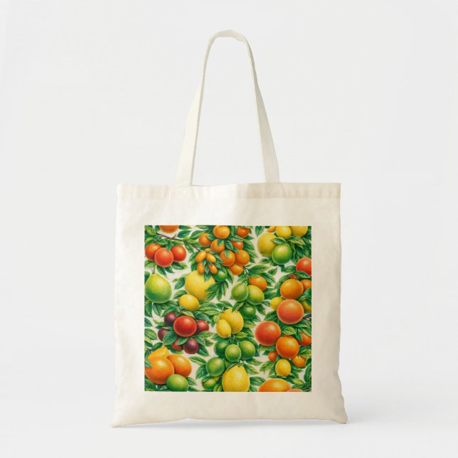 Mixed Citrus Pattern Tote Bag (Front)