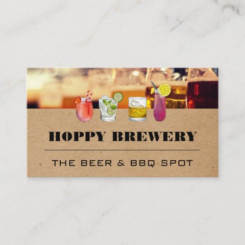 Mixed Cocktail Drinks  Brewery Business Card
