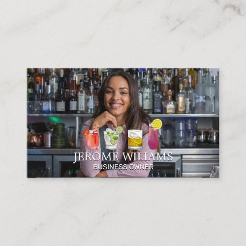 Mixed Cocktail Drinks  Mixology Bartender Business Card