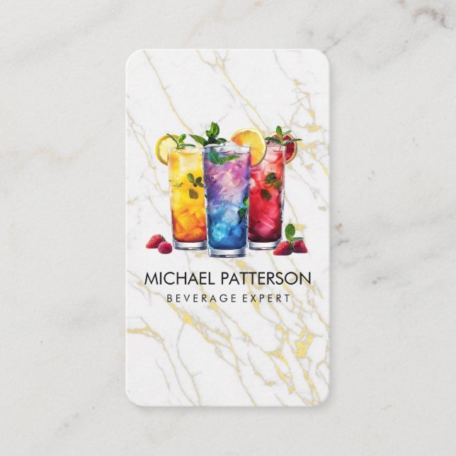 Mixed Cocktails / Bartender / Restaurant Business Card (Front)