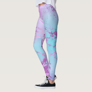 Mixed Color Abstract Watercolor Print Pattern Leggings