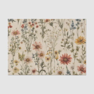 Mixed Color Blooming Wildflowers Tissue Paper