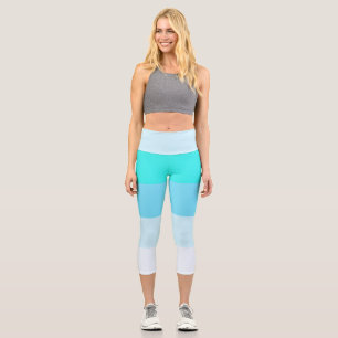 Mixed Color Stripe Capri Leggings