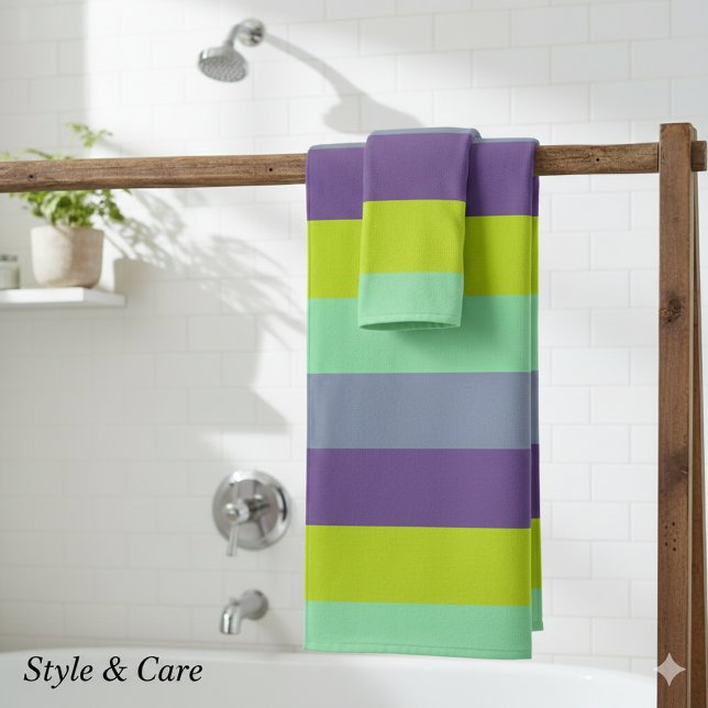 Mixed Color Striped Bath Towel – Soft & Stylish (Mixed Color Striped Bath Towel – Soft & Stylish)