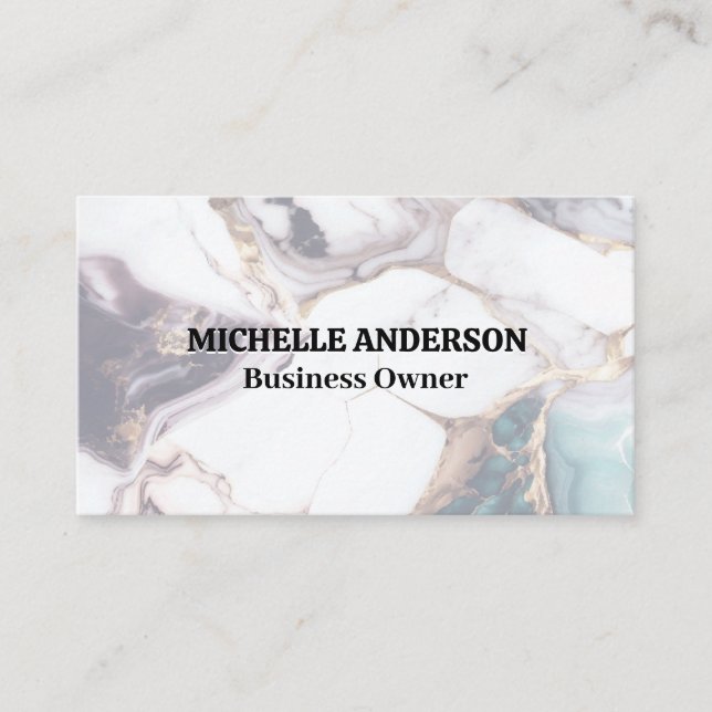 Mixed Colored Marble Background Business Card (Front)