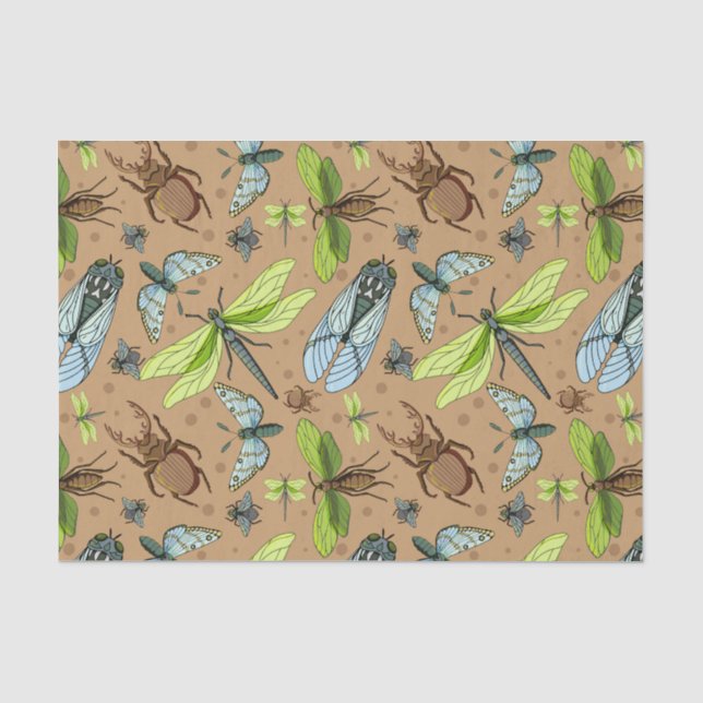 Mixed Colorful Bugs and Insects   Tissue Paper (Front)
