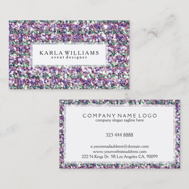 Mixed Colors Glitter Texture Print Business Card (Front/Back)