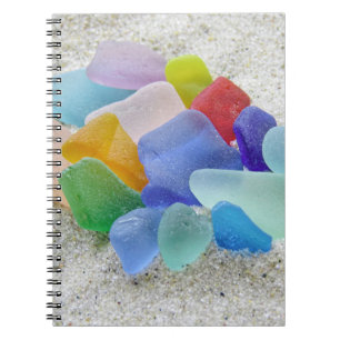 Mixed colors sea glass - notebook