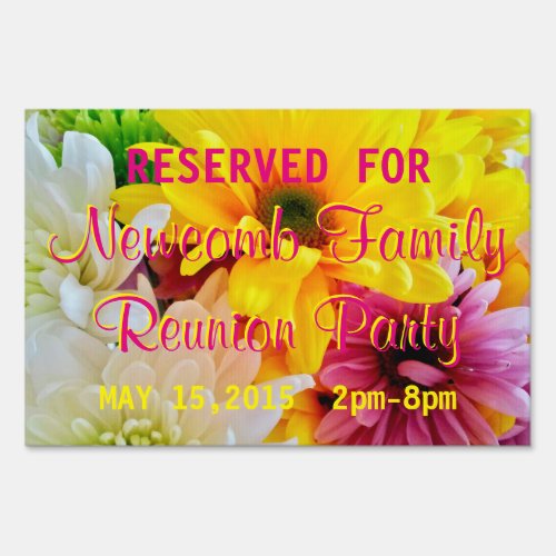 Mixed Daisies Bouquet_Personalized Party Sign S
