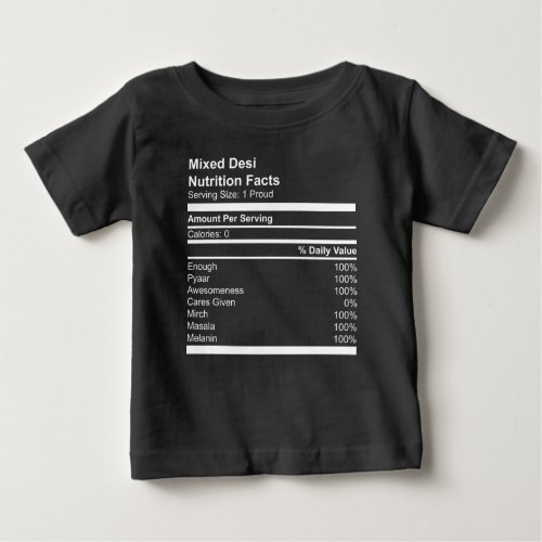 Mixed Desi Nutrition Facts Toddler Jersey T_Shirt